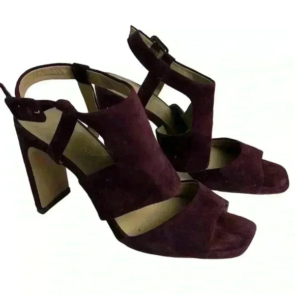 Enzo Angiolini Women's Trudy Sandal Purple Strappy Block Heels 8.5 - Picture 1 of 11